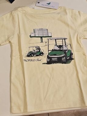 Properly Tied Pale Yellow Golf Cart Graphic Tee